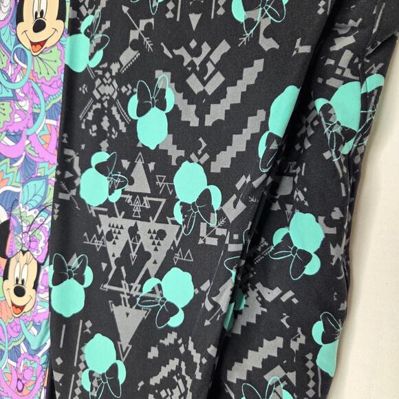 LOT of 2 Disney LuLaRoe Minnie Mouse Print Leggings Tall Curvy TC Size 12-18 - Picture 4 of 6